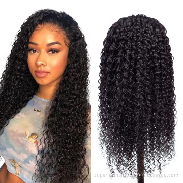 Wholesale Virgin Hair 150% Density 13*4 Lace Front Brazilian Remy   Human Hair wigs  Curly Wave Wig